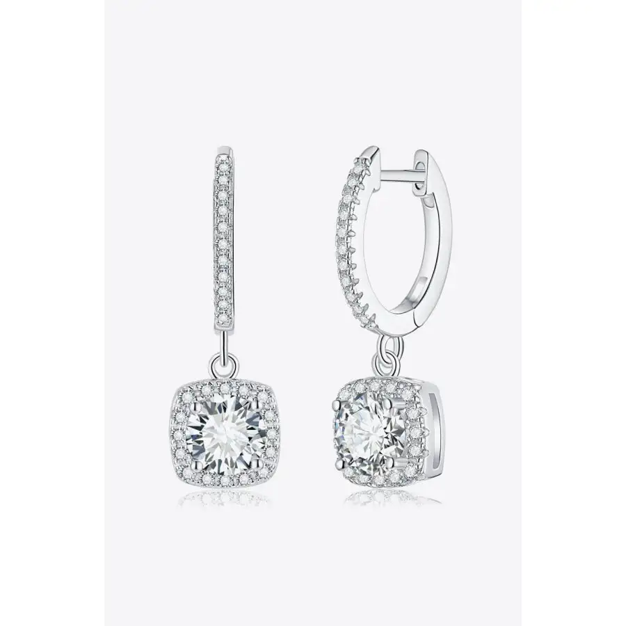 Moissanite Huggie Drop Earrings