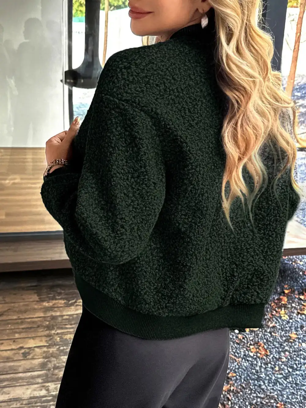 Snap Down Dropped Shoulder Jacket Easy Layering Piece