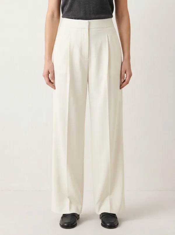 Office Design Pleated Wide-Leg Trousers