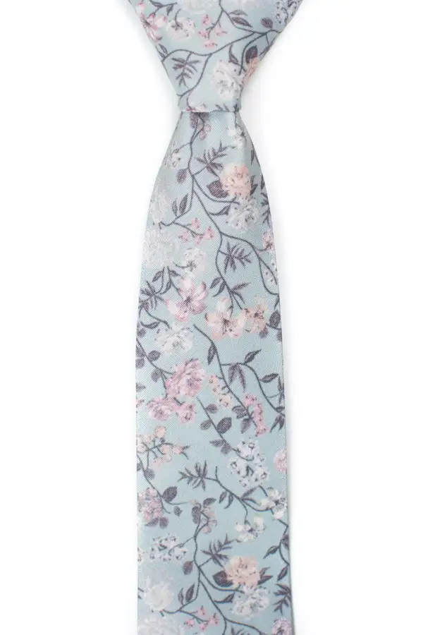 Modern Botanical Floral Pattern Necktie