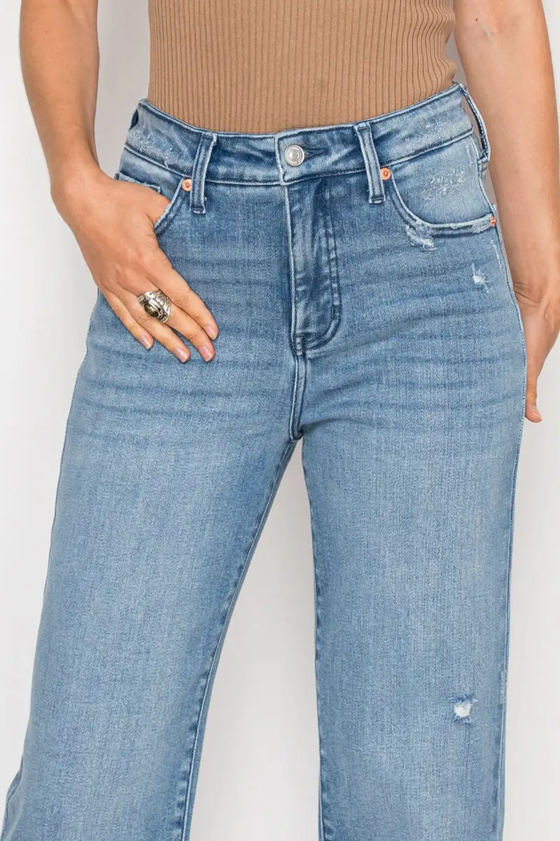 High Rise Straight Leg Relaxed Denim Jeans