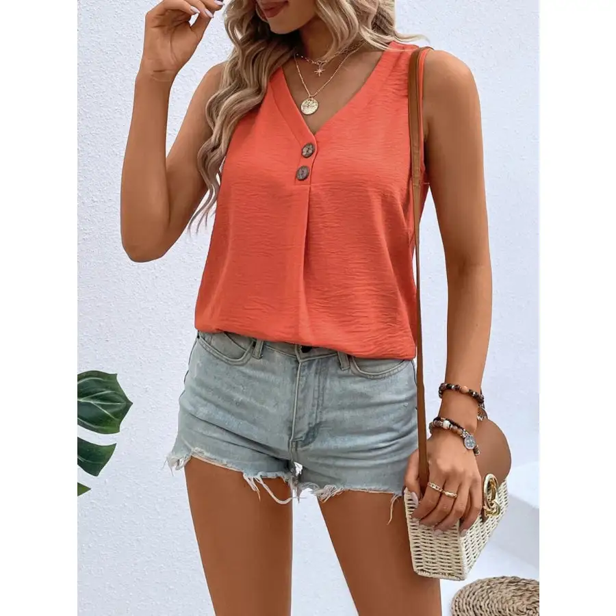 Solid Color V Neck Tank