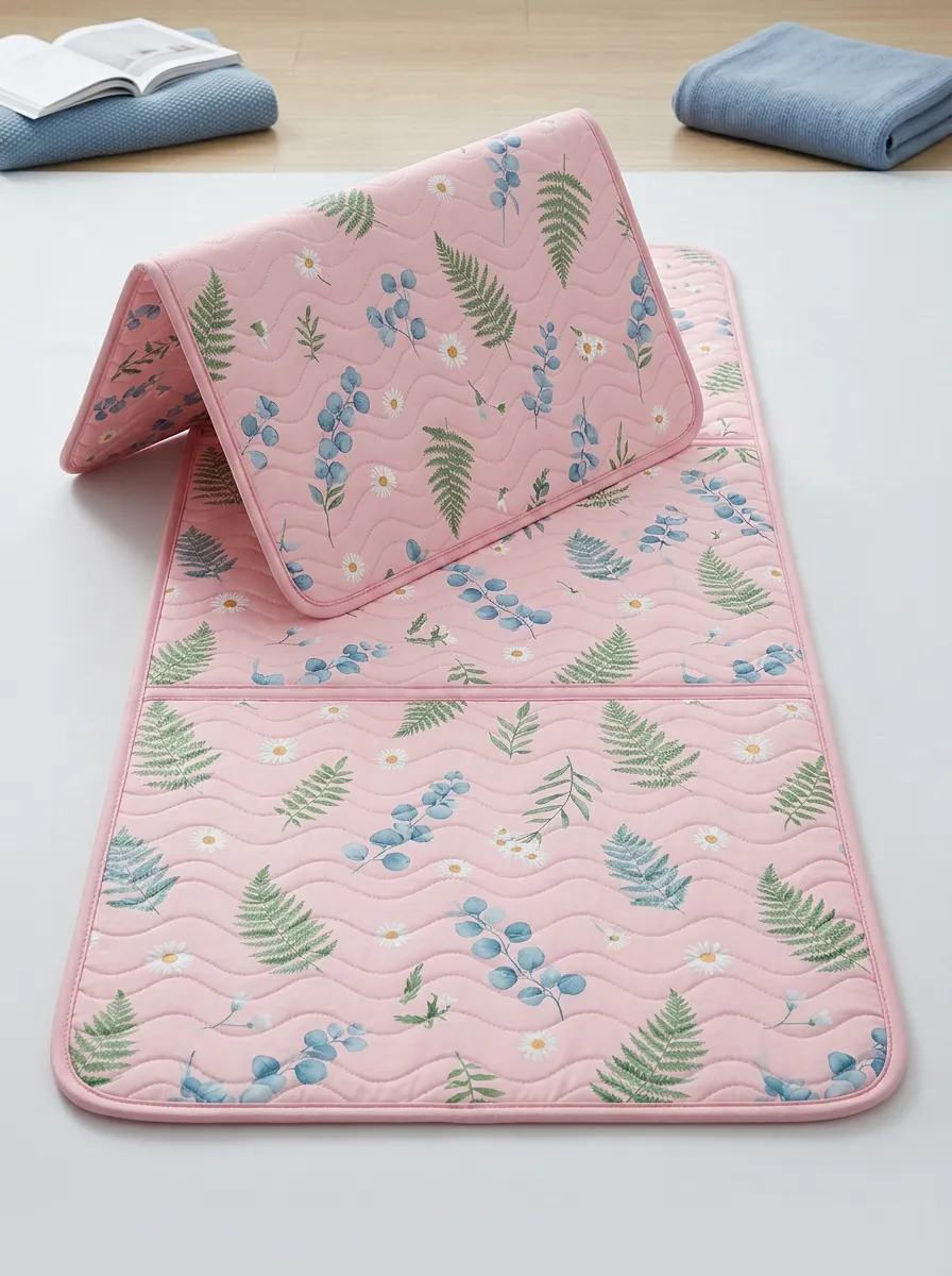 Botanical Nature Lover Daisy Fern Pattern Cooling Mat