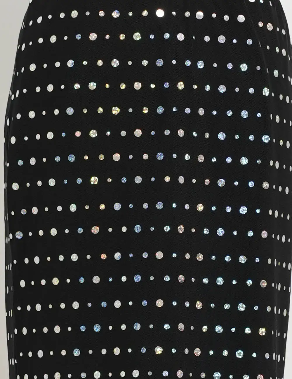 Shiny Sequin Mesh Sheer Elastic Waist Maxi Skirt