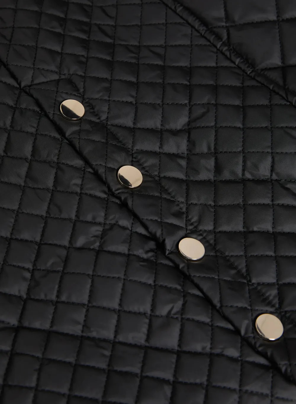 Long Black Zippered Down Coat