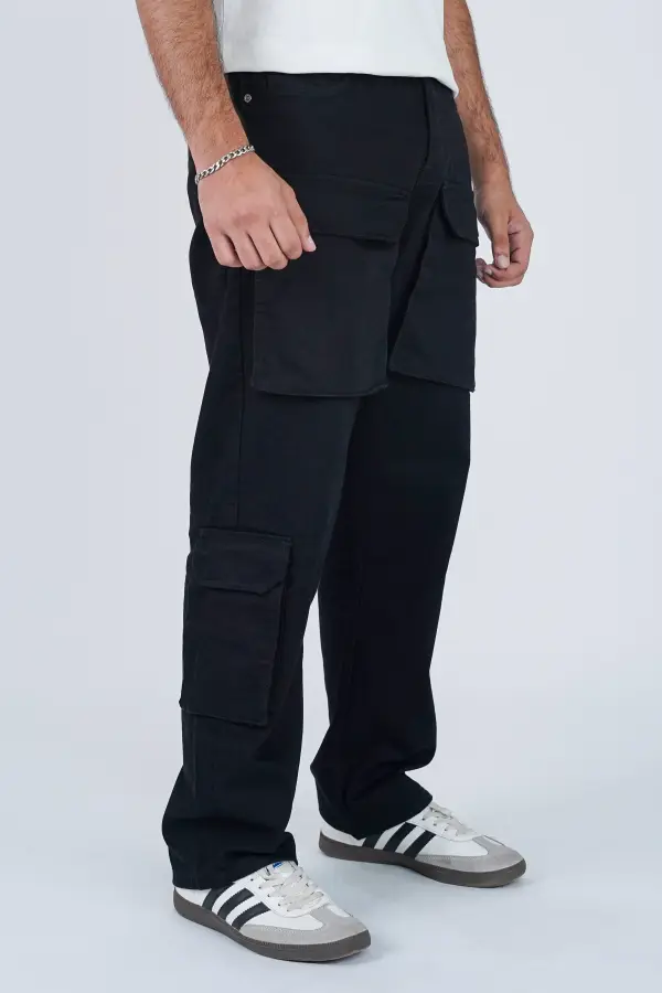 Relaxed Cargo Denim Jeans