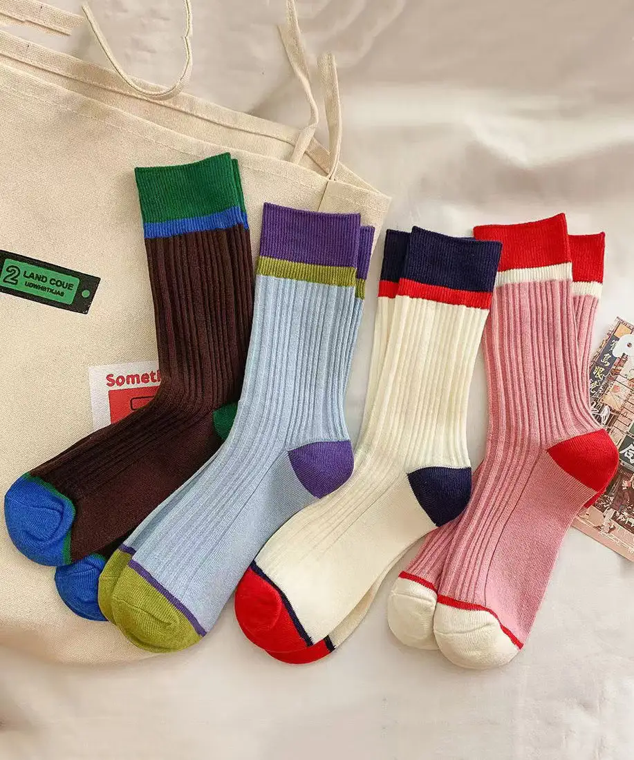 Korean Colorblock Mid Socks
