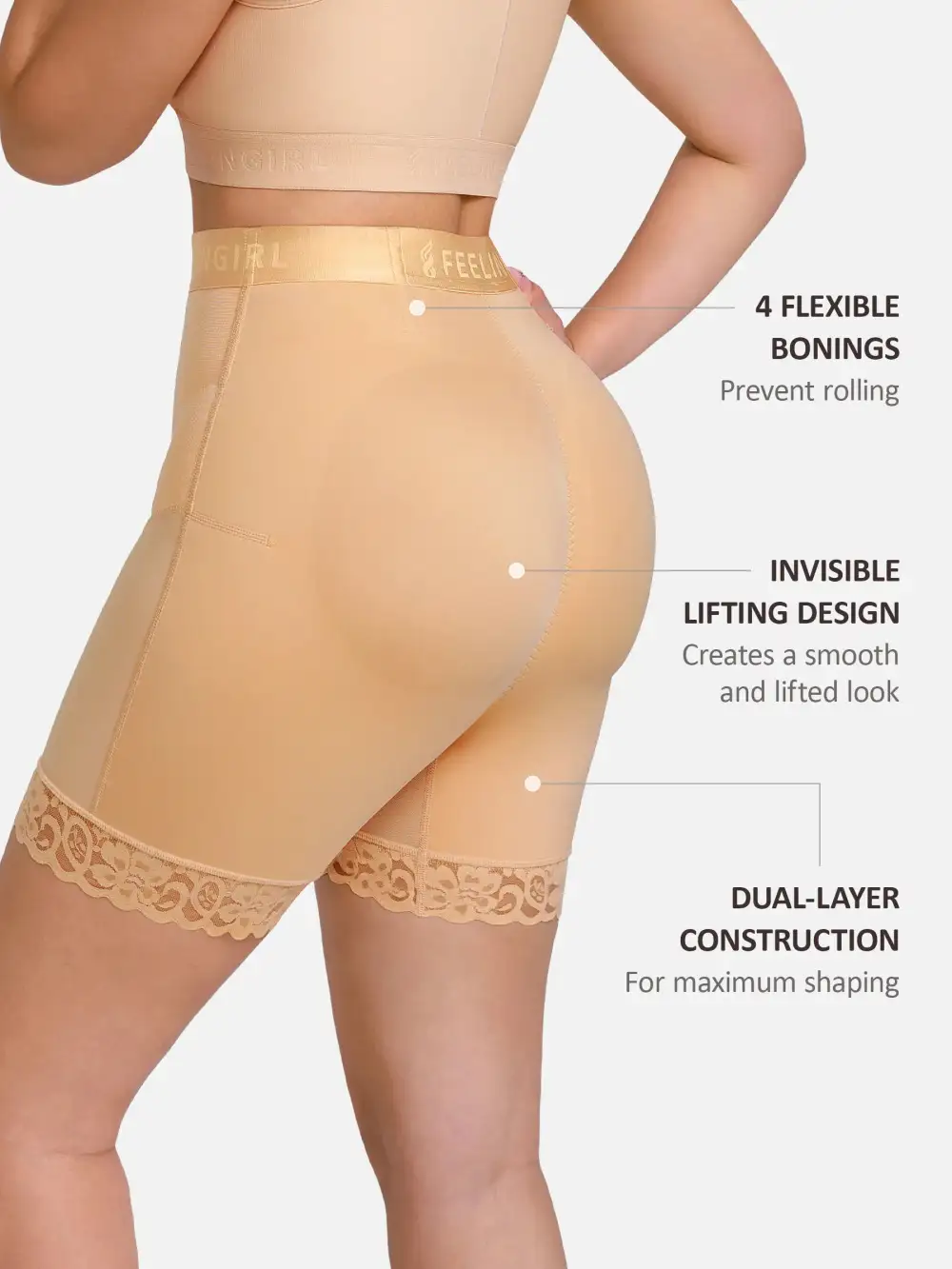 Front Zip Shaping Shorts