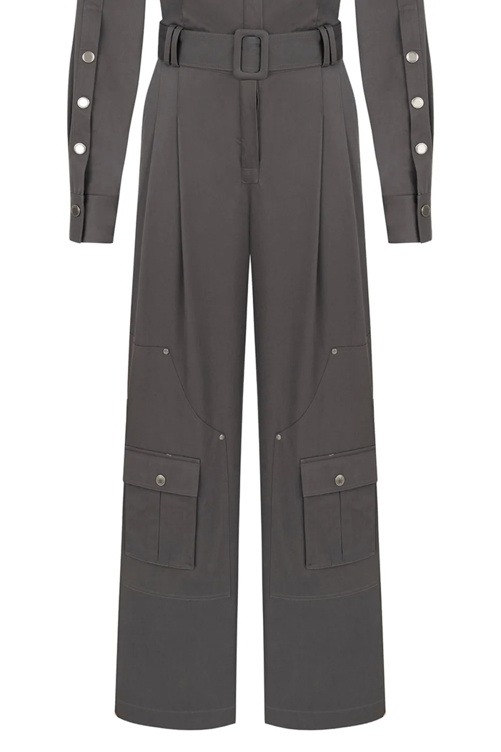 Long Sleeve Jumpsuit-Grey