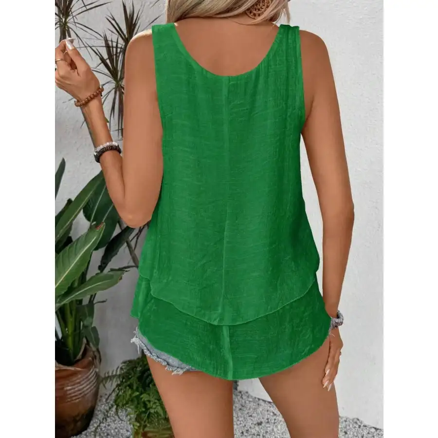 Wide-Strap Layered Tank Top