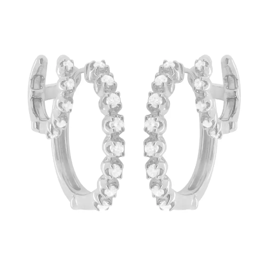 Curved Artful Gem Detail Earrings