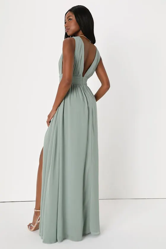 Heavenly Hues Dark Blue Floral Maxi Dress