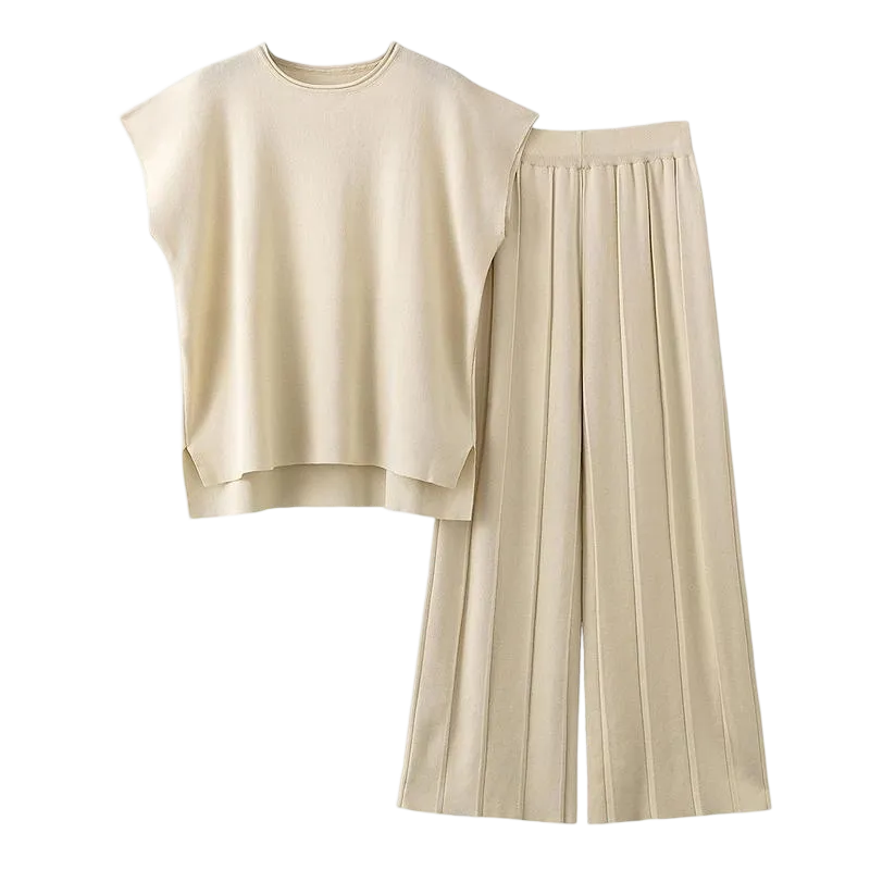 6PACK/9PACK-Knit Pullover Tops High Waisted Pants Outfits