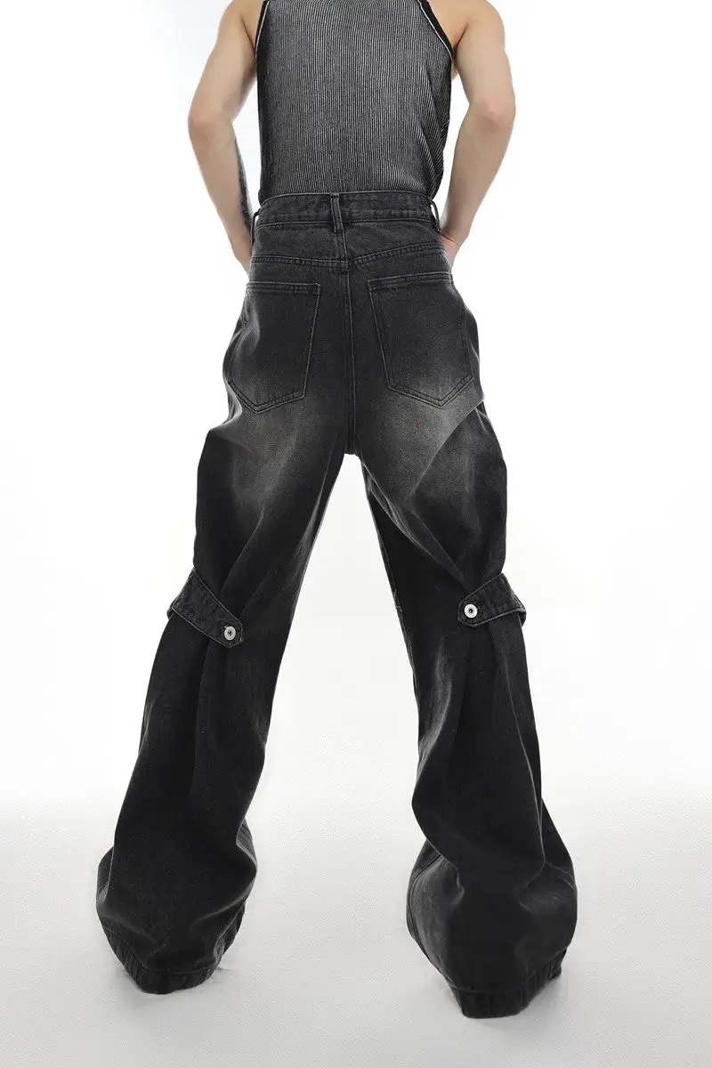 Flared Bleached Washed Jeans