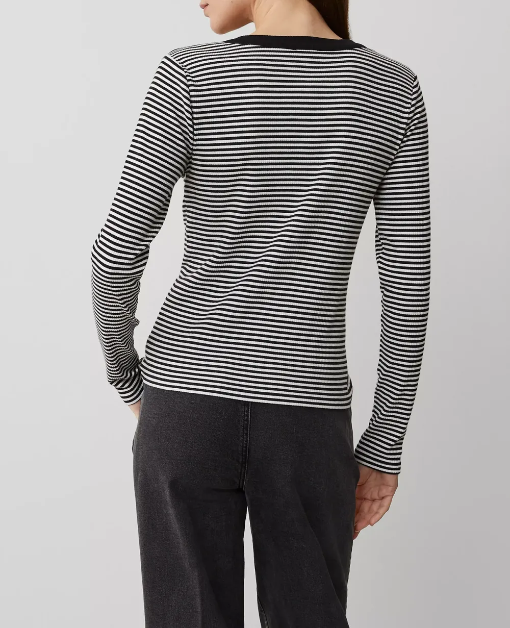 Stripe Button Knit Jacket