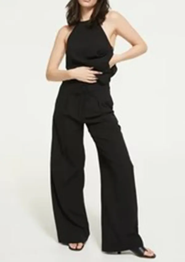 TIED WIDE LEG PANTS