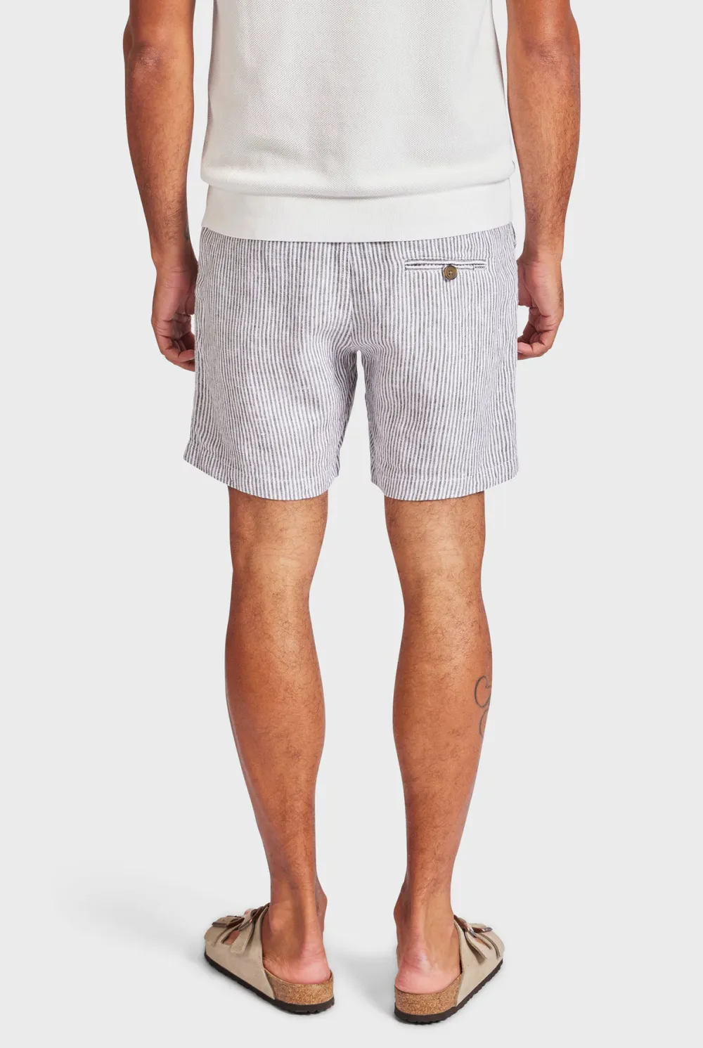 Striped Linen Loose Fit Short