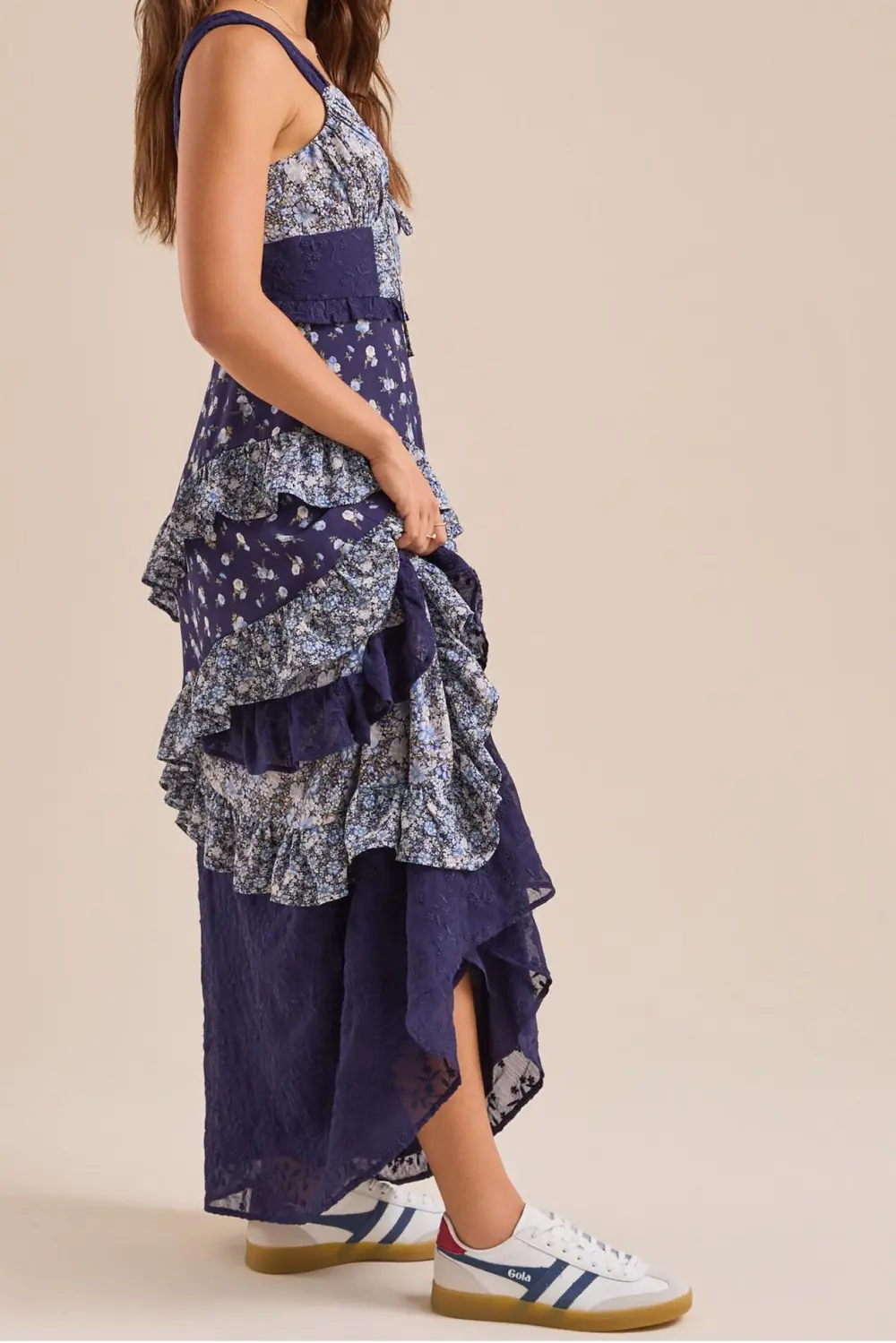 Patchwork Floral Maxi Tank Dress