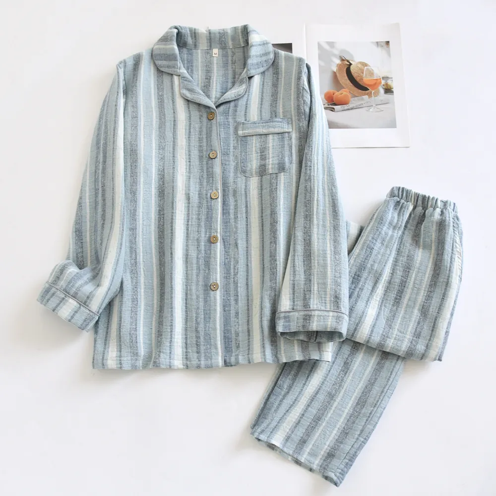 Artistic Contrast Striped Pajama Set