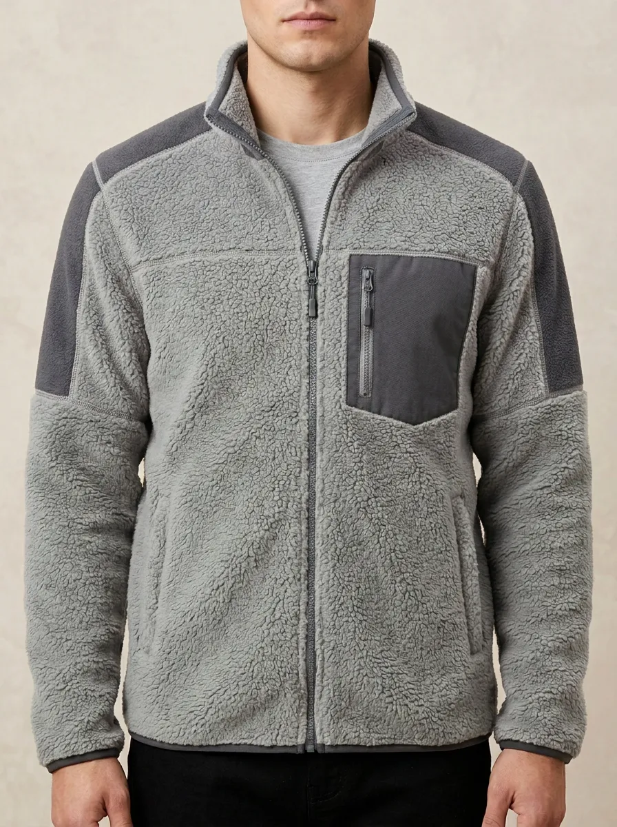 Hiking Sherpa Fleece Zip Collar Jacket