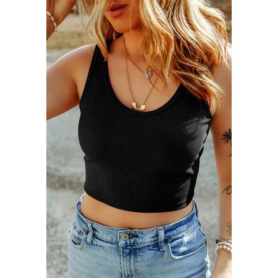 Modern Scoop Neck Wide Strap Tank