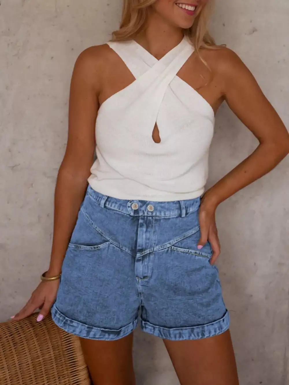 High Waisted Denim 2 Casual Shorts