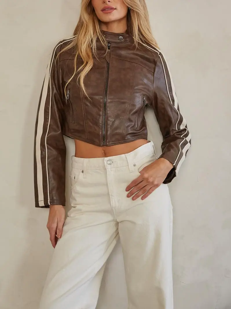 Leather Cropped Jacket