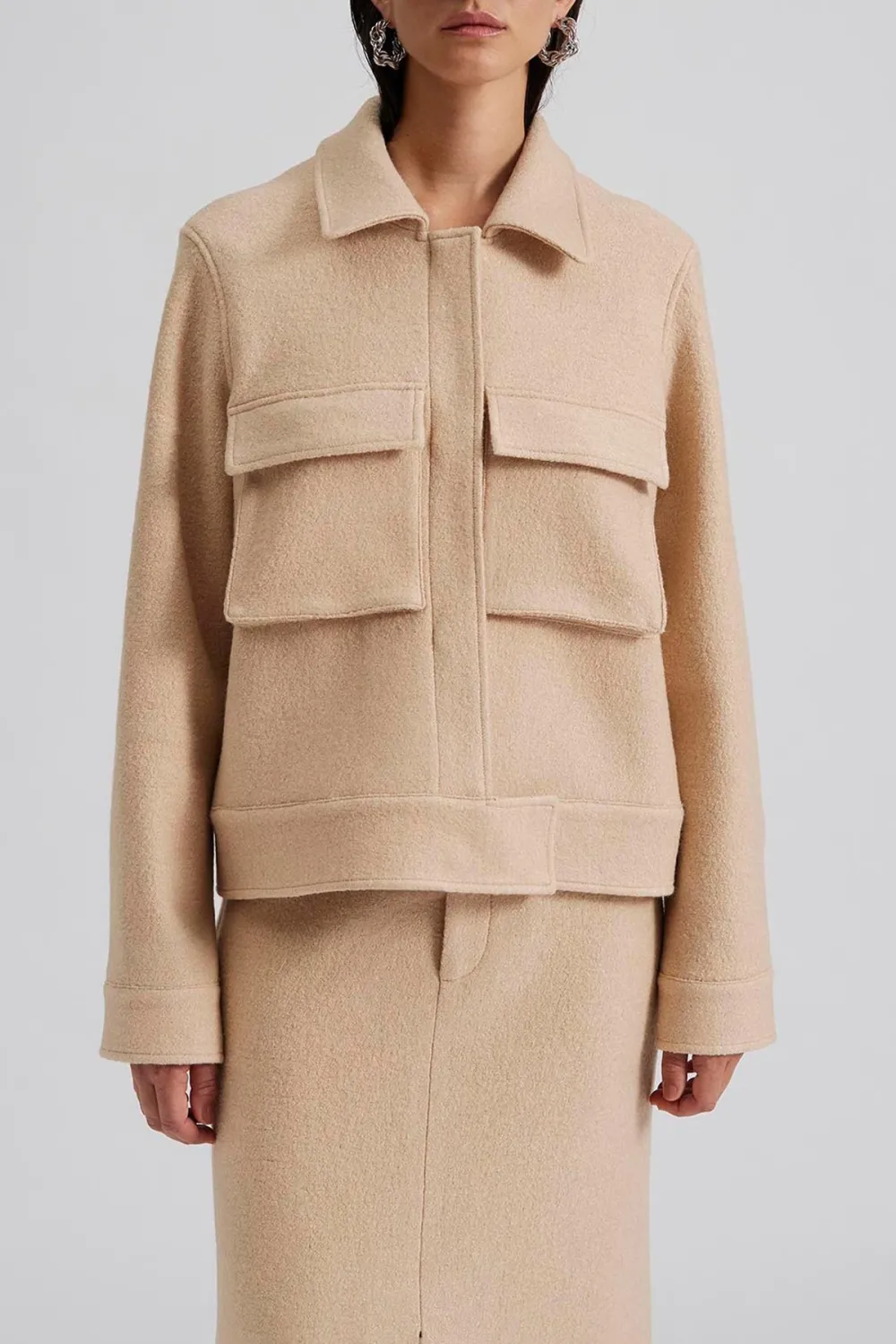 Cropped Tweed Work Jacket