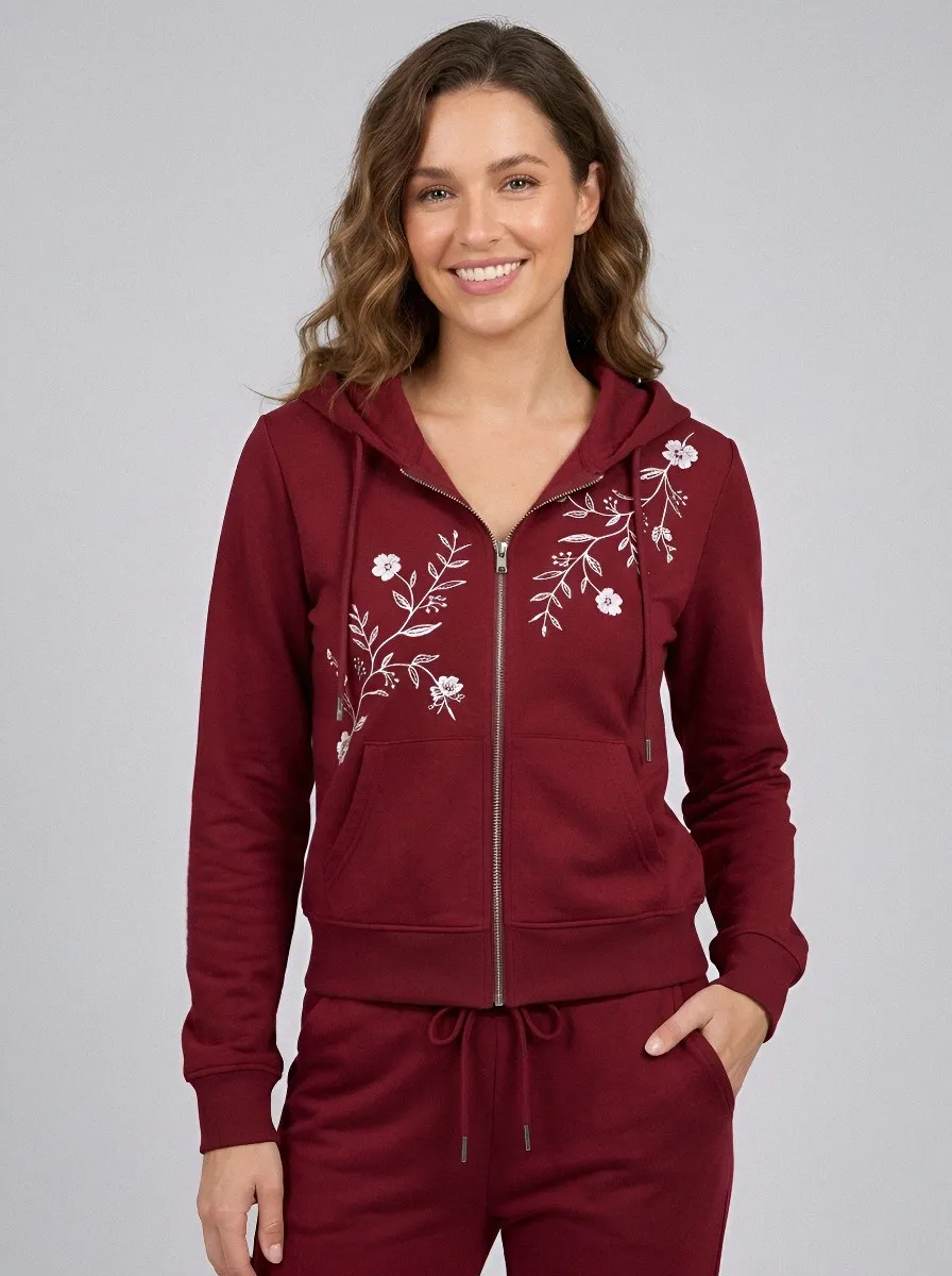 Women's Sage Green Classic Zip-Up Hoodie Jacket & Jogger Set