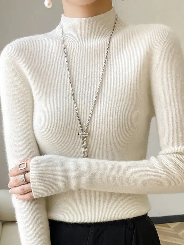 Casual Turtleneck Long Sleeve Slim Fit Sweater