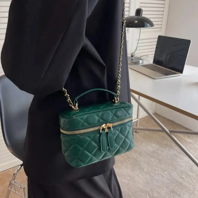 Quilted Structured Clutch Bag