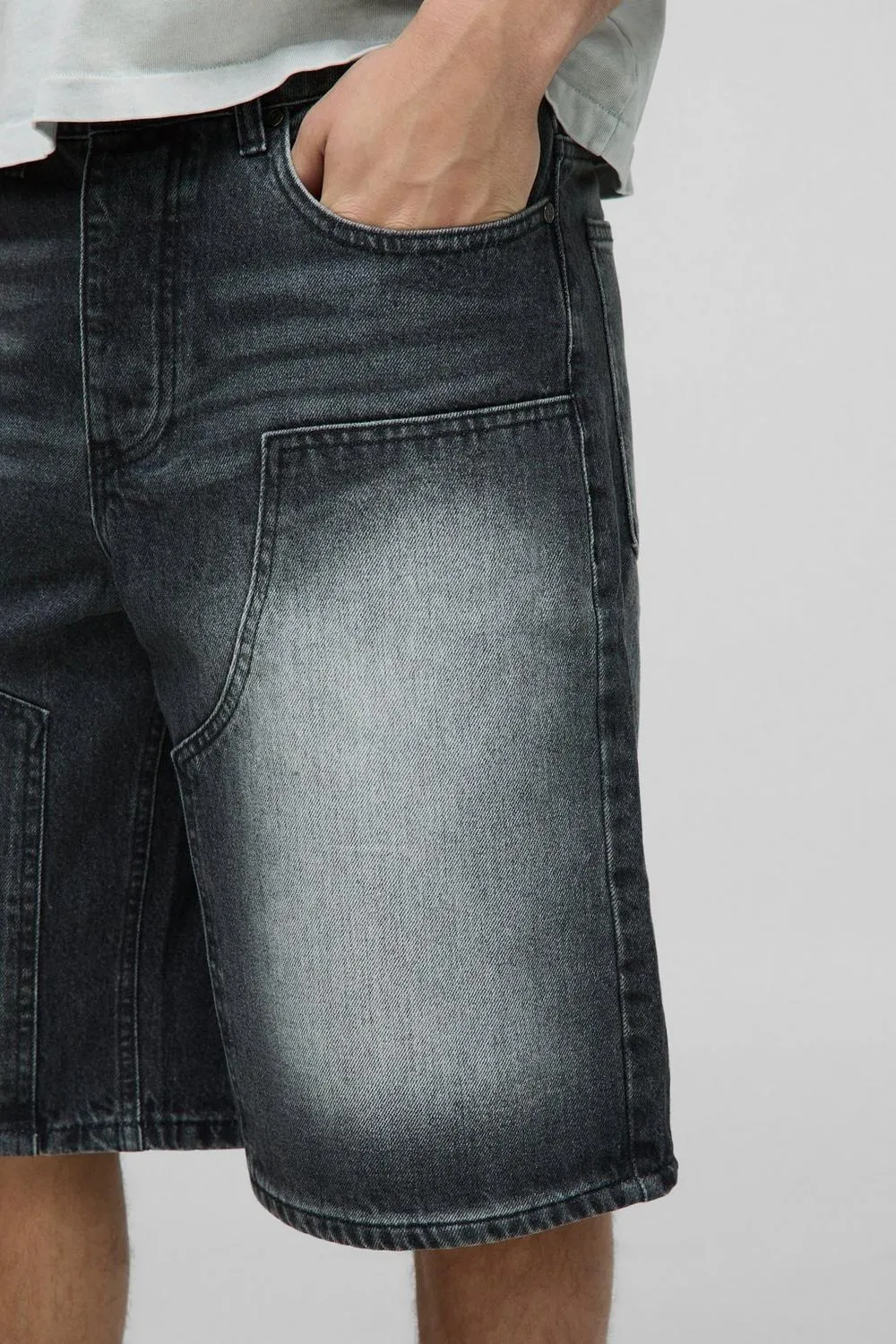 Regular Grey Washed Carpenter Denim Jorts