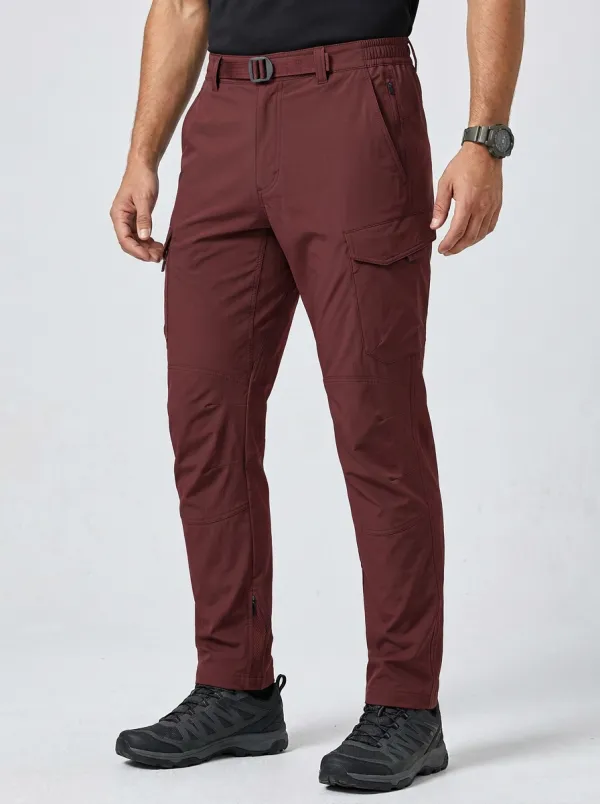 Men's Outdoor Tactical Multi-Pocket Belted Cargo Pants