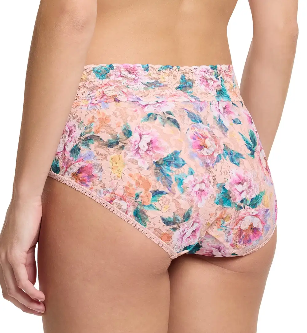 Boutique High-Waist Stretch-Lace Cotton French Brief Panty