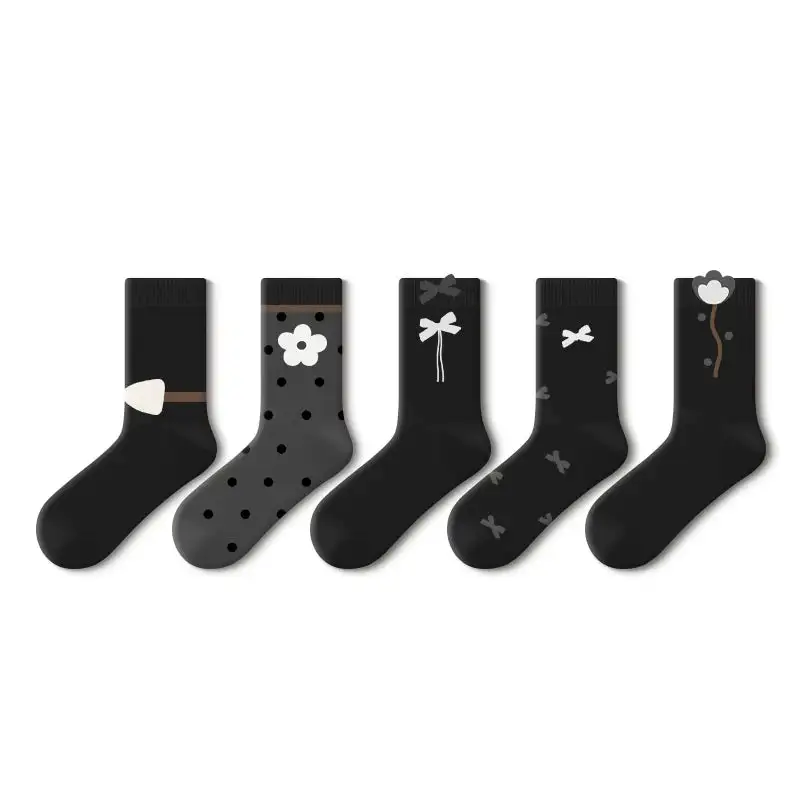 Playful Embroidered Motif Crew Socks