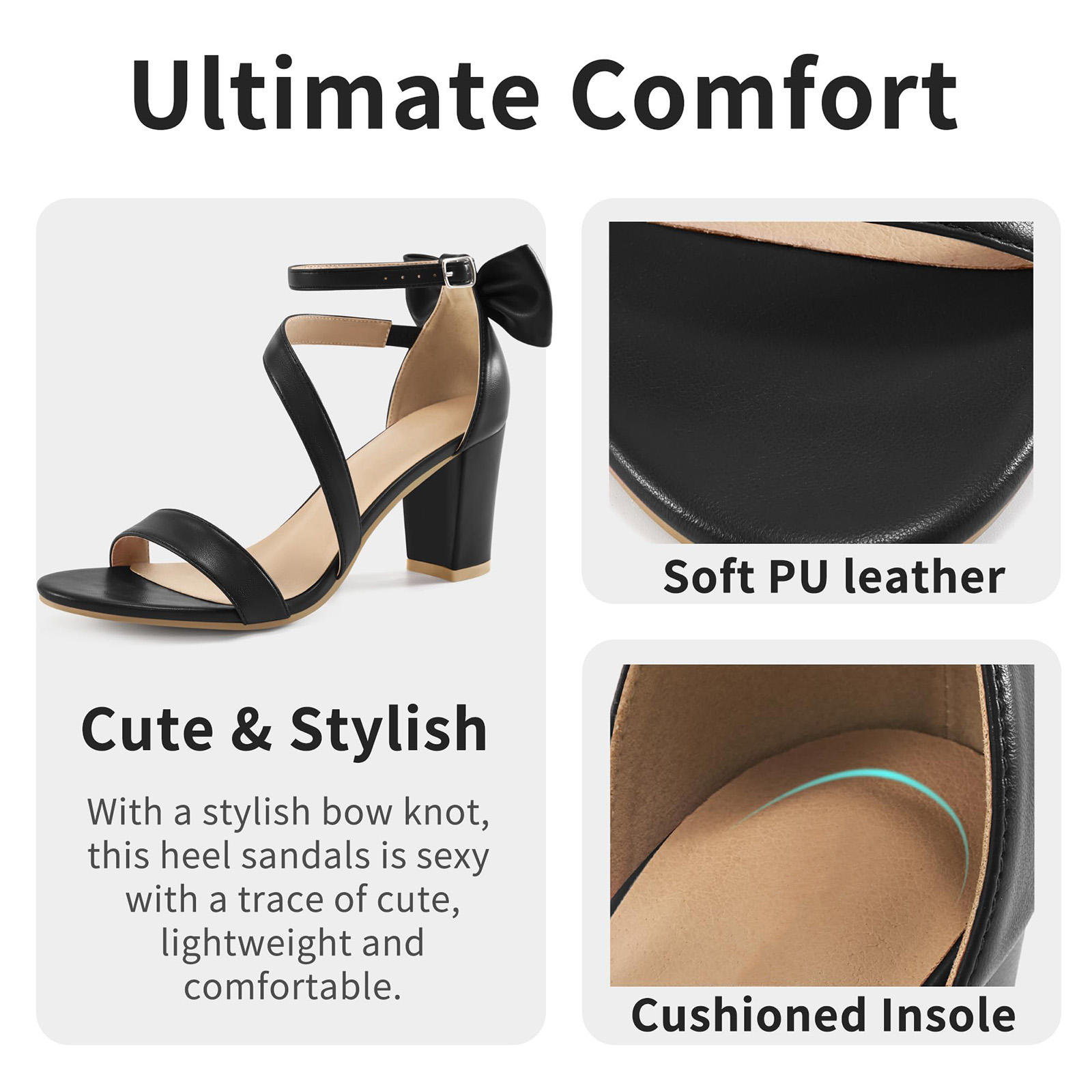 Alessia Bow Chunky Heel Sandals