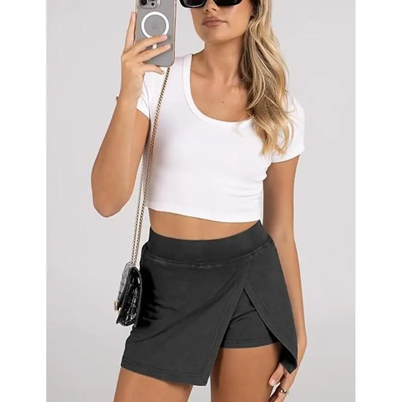 8PACK-Women High Waist Split Hem Casual Fitted Athletic