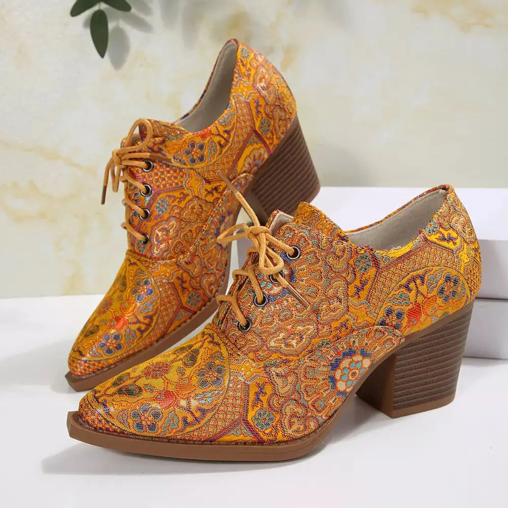 Refined Point Toe Block Heels Ankle Boots