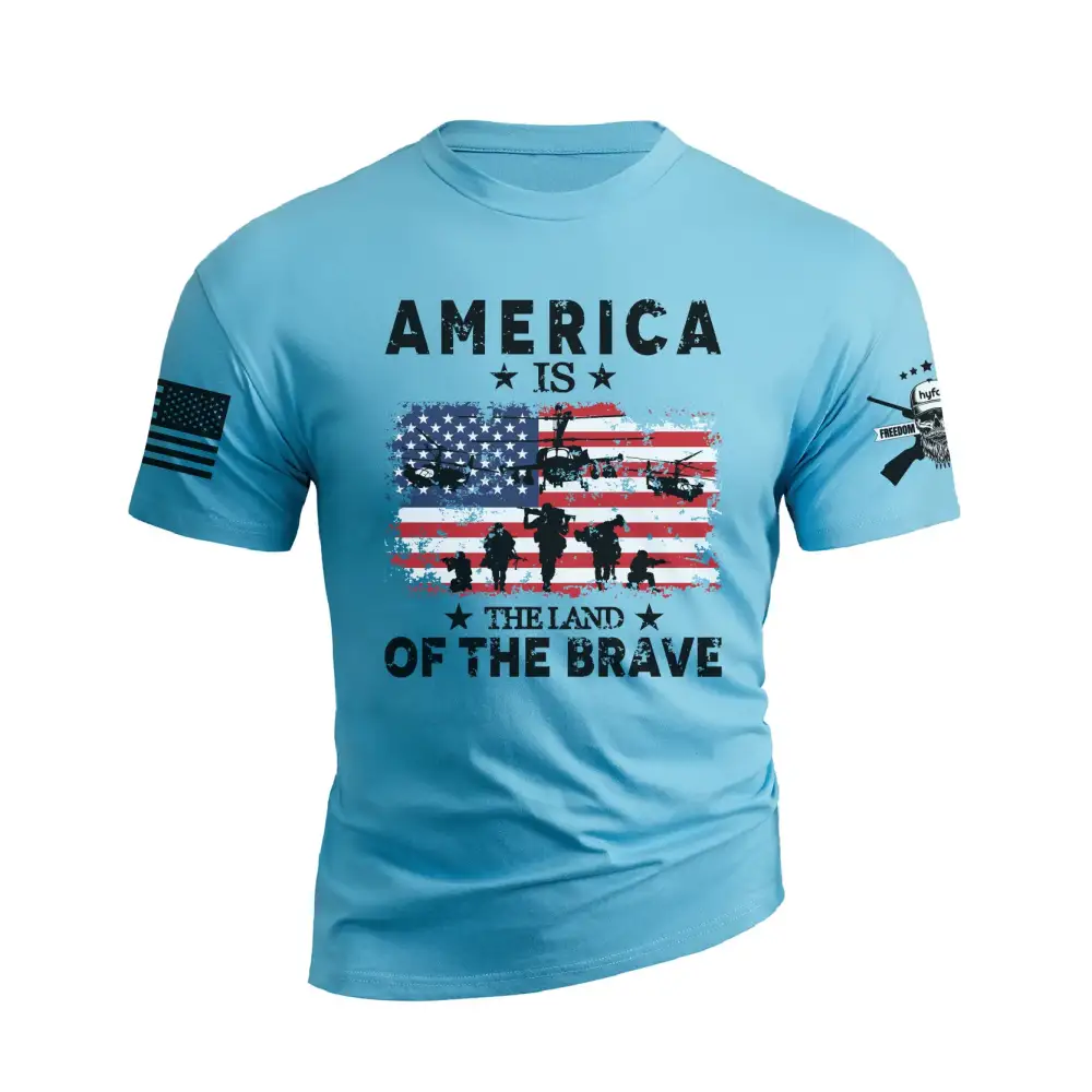 AMERICA IS THE LAND OF THE BRAVE GRAPHIC TEE
