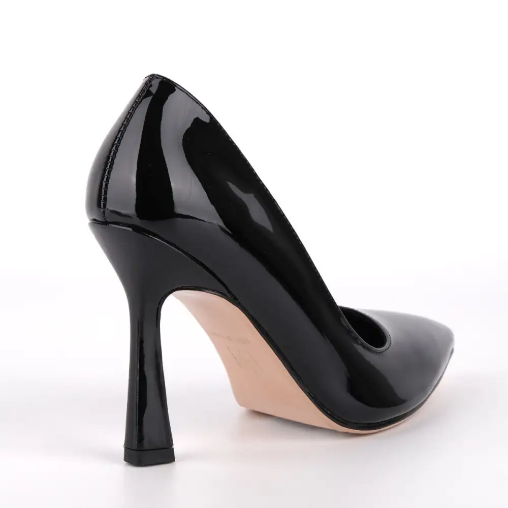 Modern Patent Finish Pointed Toe Stiletto Slip On Pumps