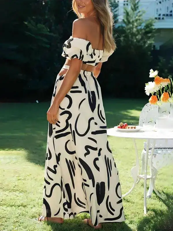 Puff Sleeve Printed Coordinated Set
