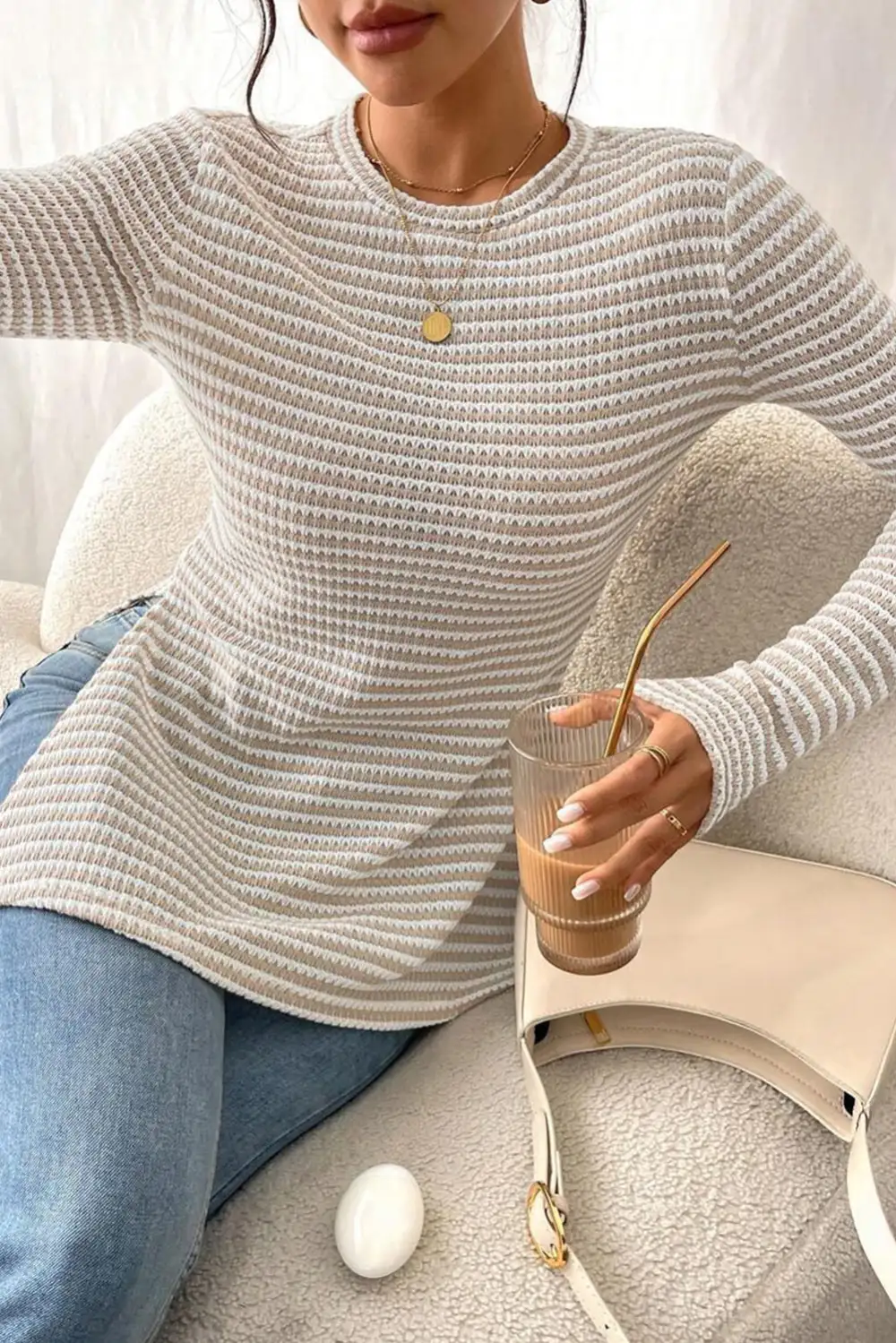 Striped Sheer Long Sleeve Top
