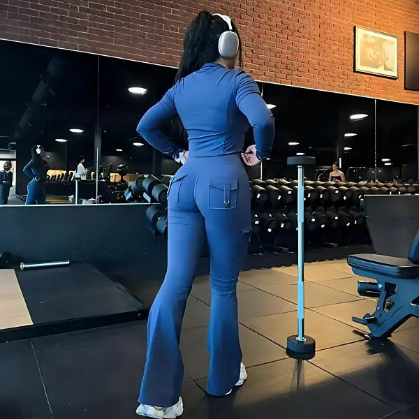Women's High Waisted Scrunch Flare Yoga Leggings with Pockets