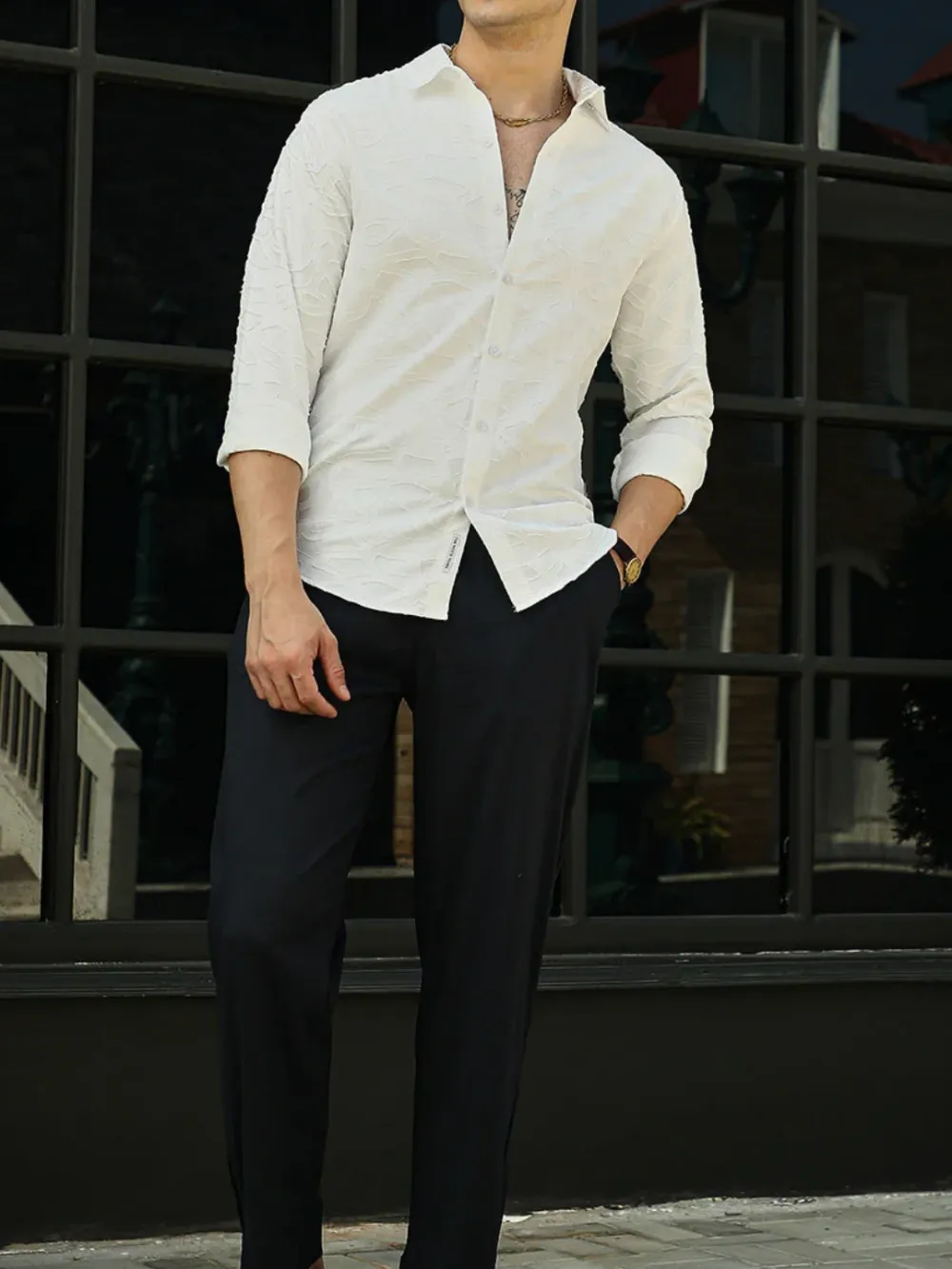 White Full Sleeve Casual Style Shirt