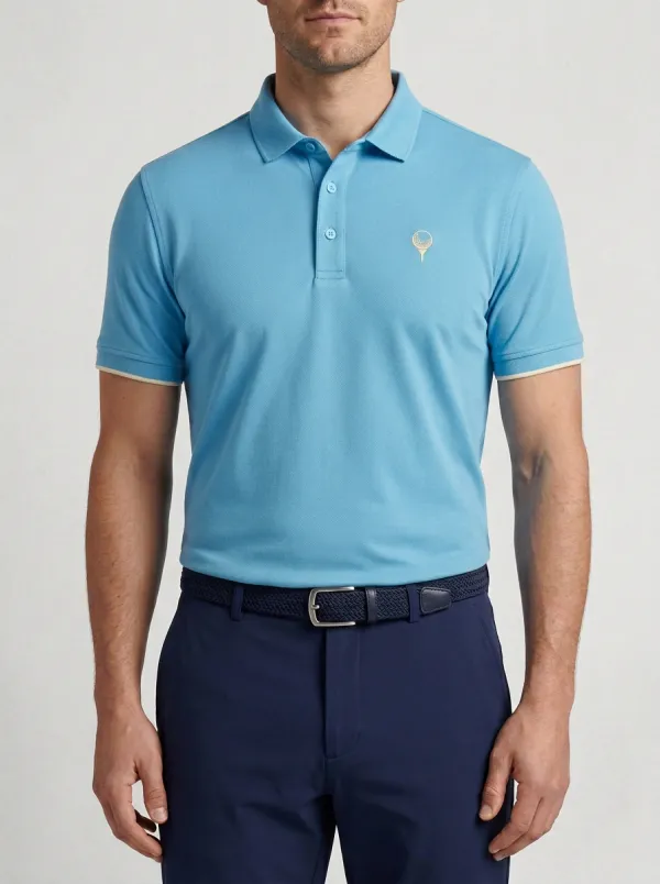 Classic Golf-Ball Ball-On-Tee Golf Polo Shirt