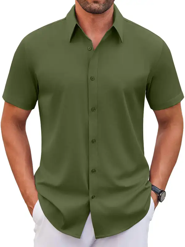 Casual Wrinkle Free Button Down Dress Shirt