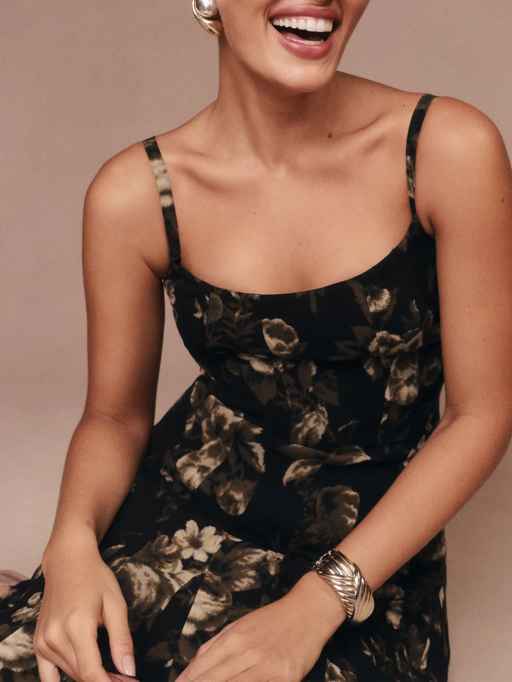 Square Neck Sleeveless A Line Midi Dress