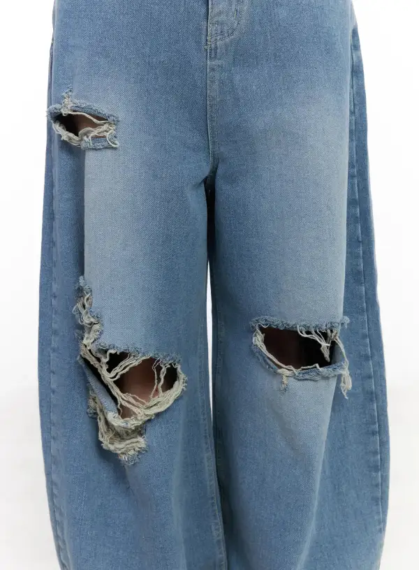 Ripped Wide Leg Jeans