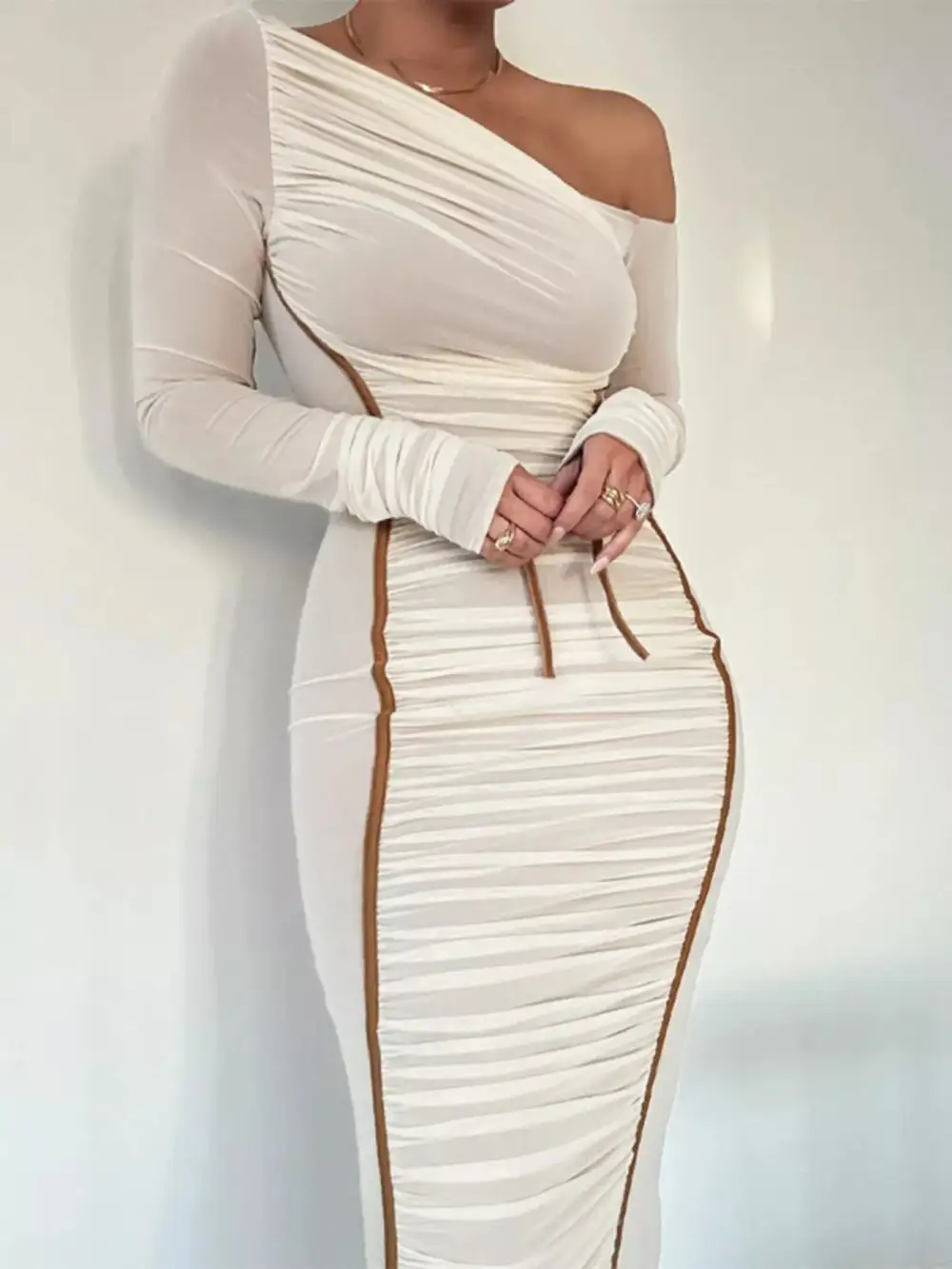 Smooth Finish Ruched Midi Dress
