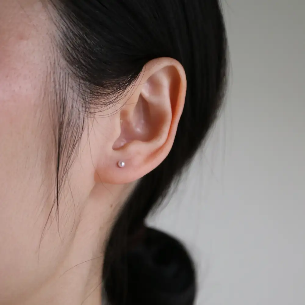 Polished Pearl Stud Earrings